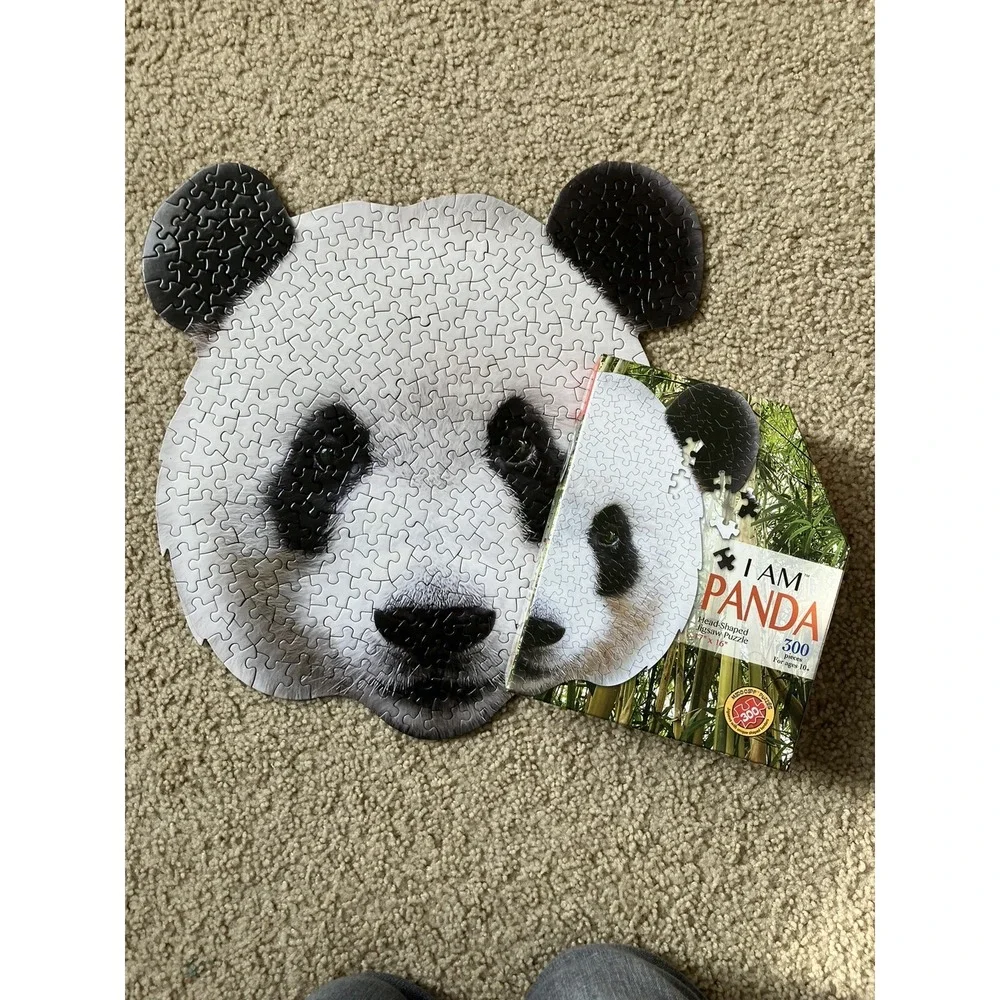 I AM Panda Animal Head-Shaped Jigsaw Puzzle 300 pcs 17